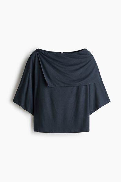 Cape-detail jersey top
