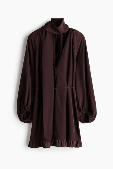 Scarf-detail dress