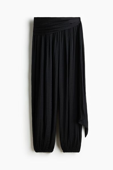 Draped-panel balloon trousers