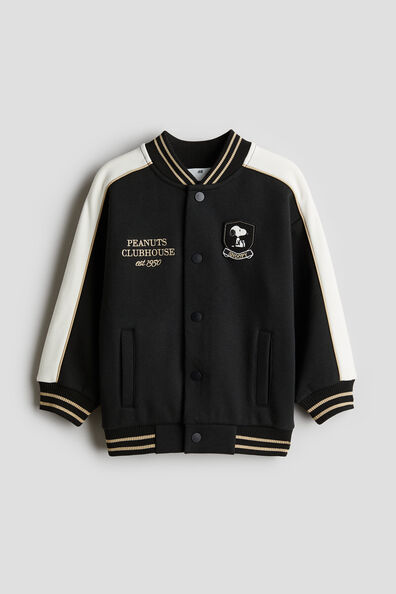 Motif-detail baseball jacket