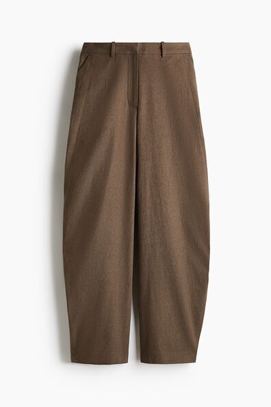 Linen-blend balloon trousers