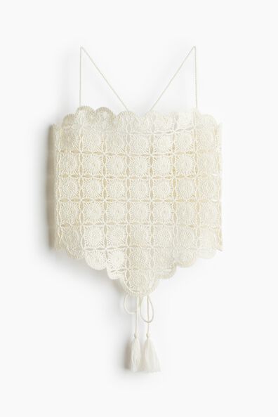 Crochet-look strappy top