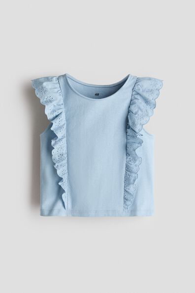 Frill-trimmed cotton top