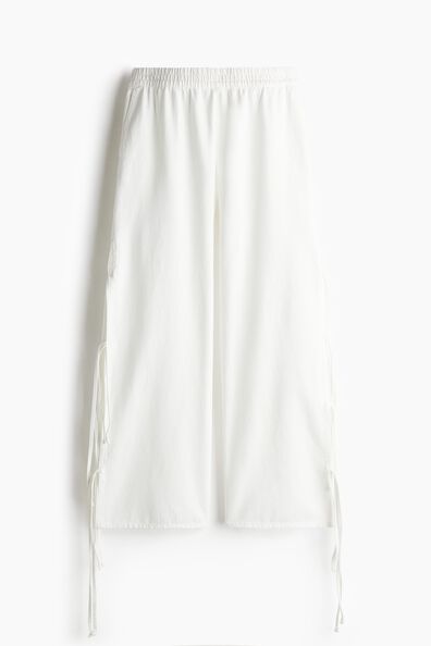 Tie-detail pull-on trousers