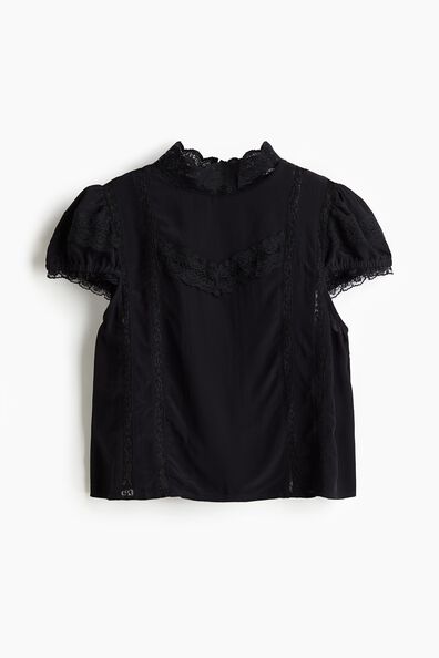 Lace-detail blouse