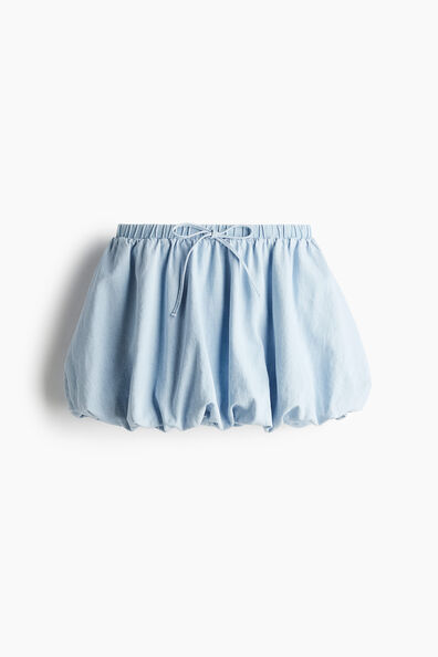 Bubble-hem denim skirt
