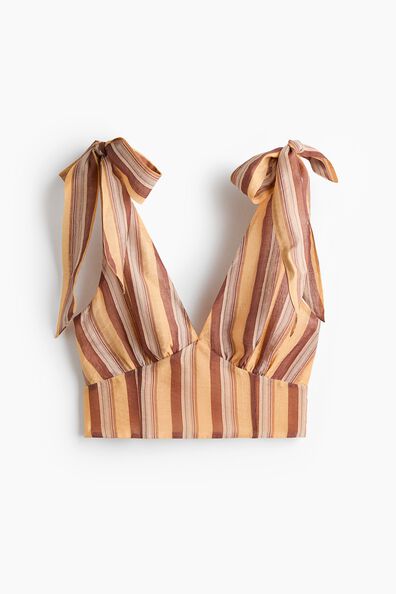 Cropped tie-strap top