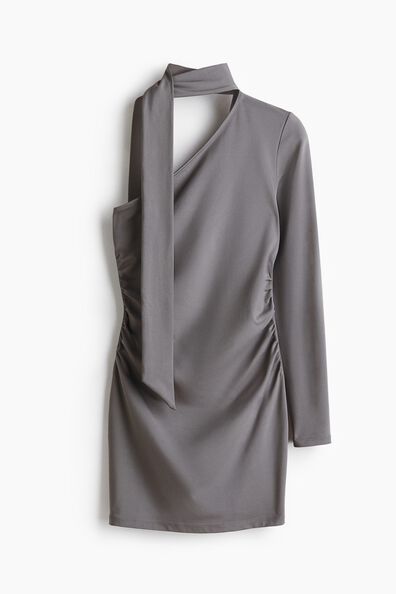 Draped one-shoulder dress