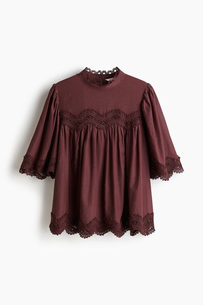 Lace-trimmed blouse