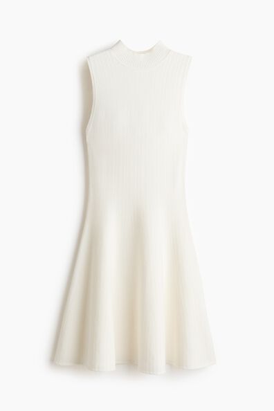 Knitted flared-skirt dress