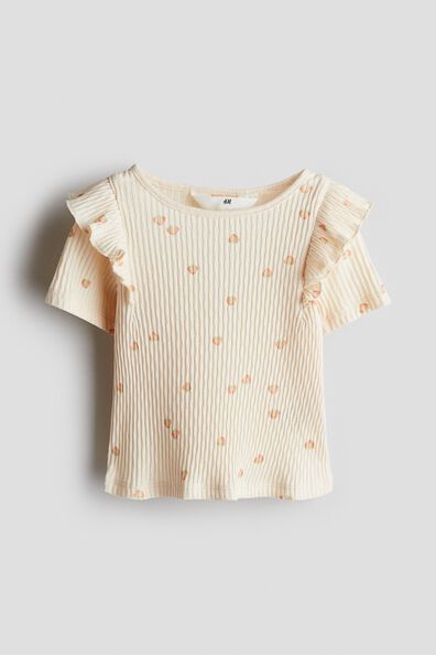 Flounce-trimmed cotton top