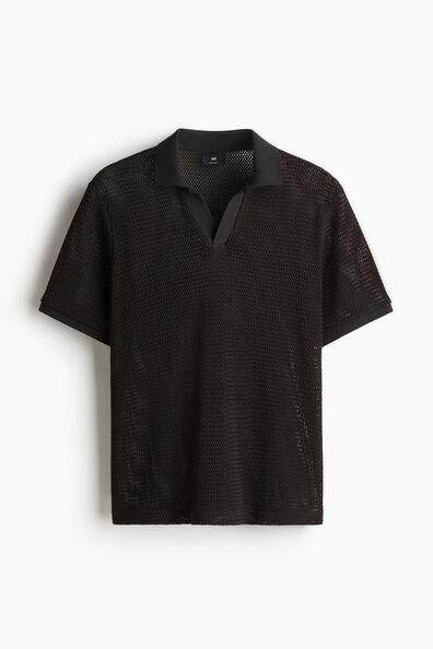 Regular Fit Hole-knit polo shirt