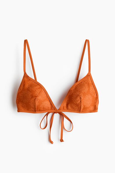 Printed triangle bikini top