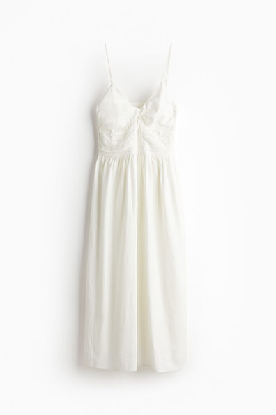 Linen-blend strappy dress