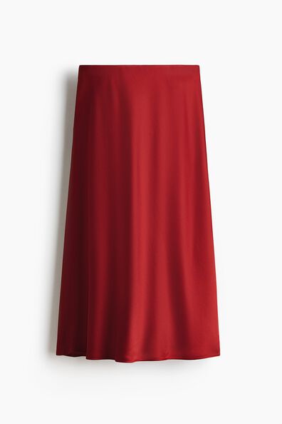 Satin midi skirt
