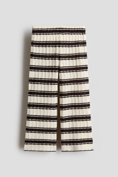 Wide textured-knit trousers