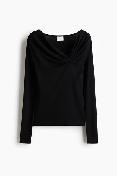 Draped viscose-blend top