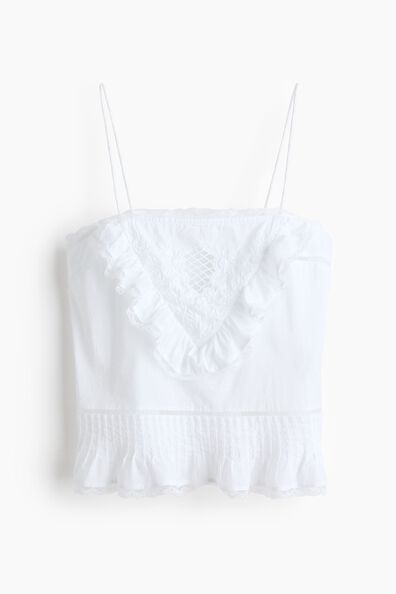 Frill-trimmed strappy top