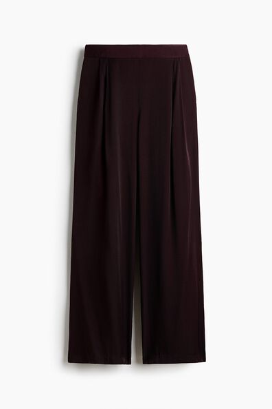 Pleated viscose-blend trousers