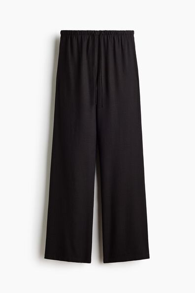 Linen-blend drawstring trousers