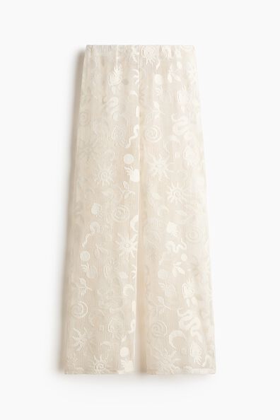 Motif-detail net trousers