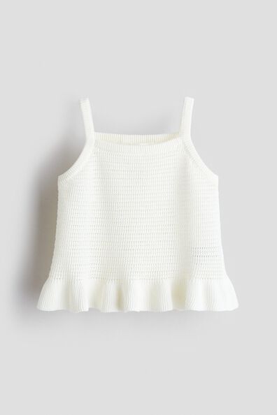 Cotton-knit strappy top