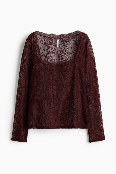 Long-sleeved lace top