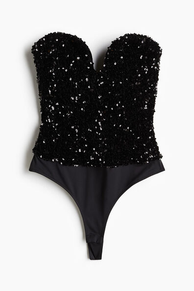 Sequined thong body