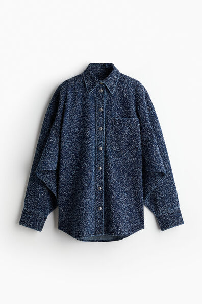 Oversized bouclé denim jacket