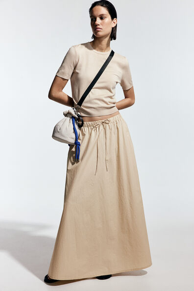 Circular poplin skirt