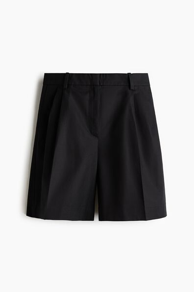 Linen-blend tailored shorts
