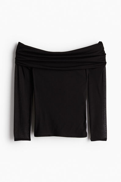 Sheer off-the-shoulder top