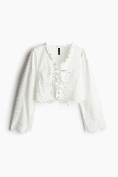 Broderie anglaise cotton blouse