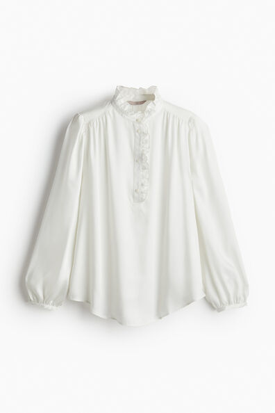 Frill-trimmed blouse