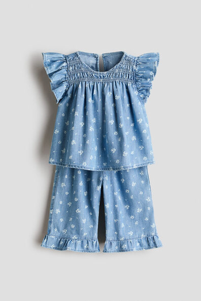2-piece printed denim set