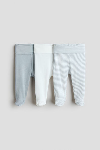 3-pack foldover-waist leggings