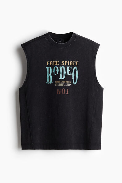 Loose Fit Sleeveless printed T-shirt