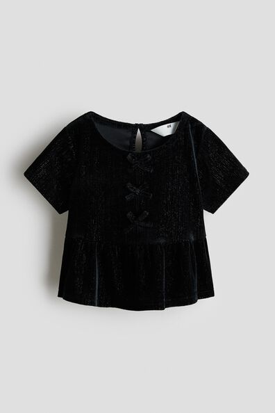 Velour peplum top
