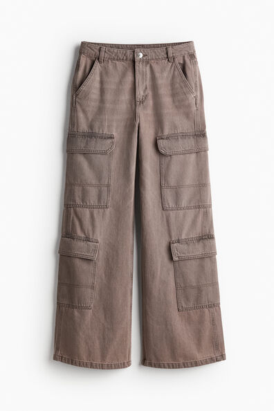 Denim cargo trousers
