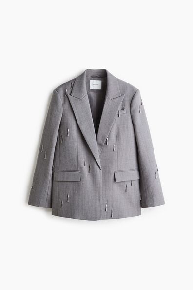 Bead-embellished blazer