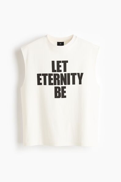 Relaxed Fit Printed cotton vest top