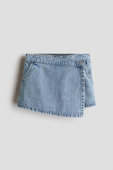 Denim wrap skort
