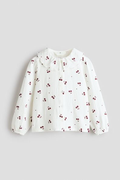 Patterned muslin blouse