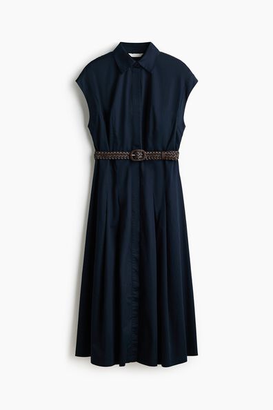Cotton poplin shirt dress