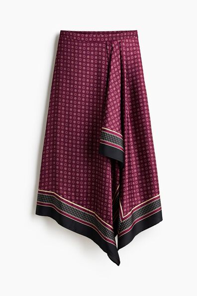 Satin handkerchief skirt