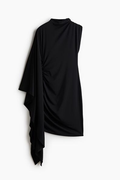 Draped asymmetric dress