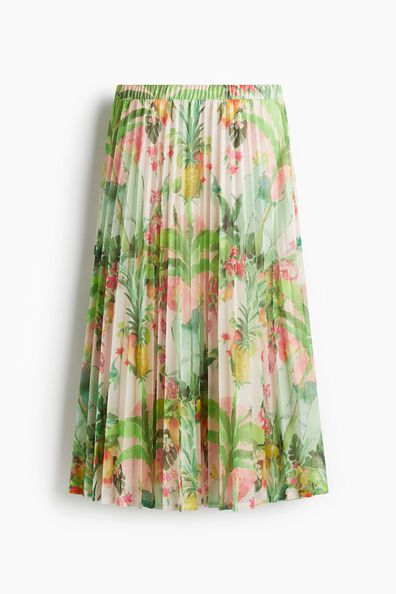 Pleated midi skirt