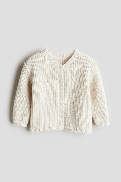 Patent-knit cardigan