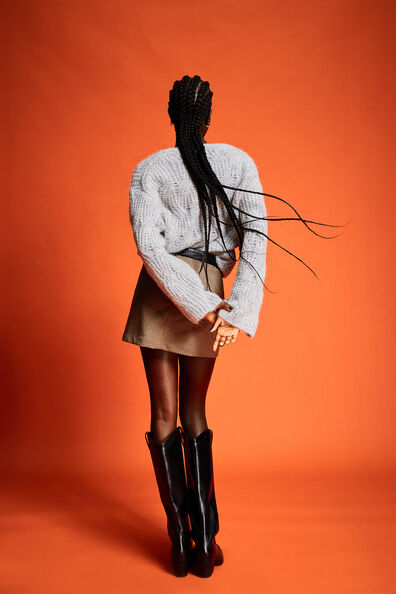 Cable-knit jumper