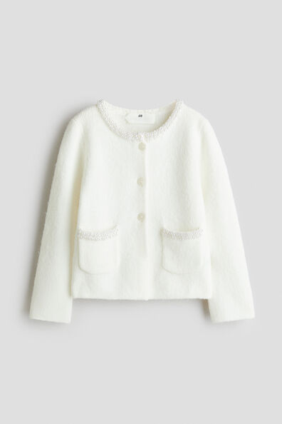 Bead-detail cardigan